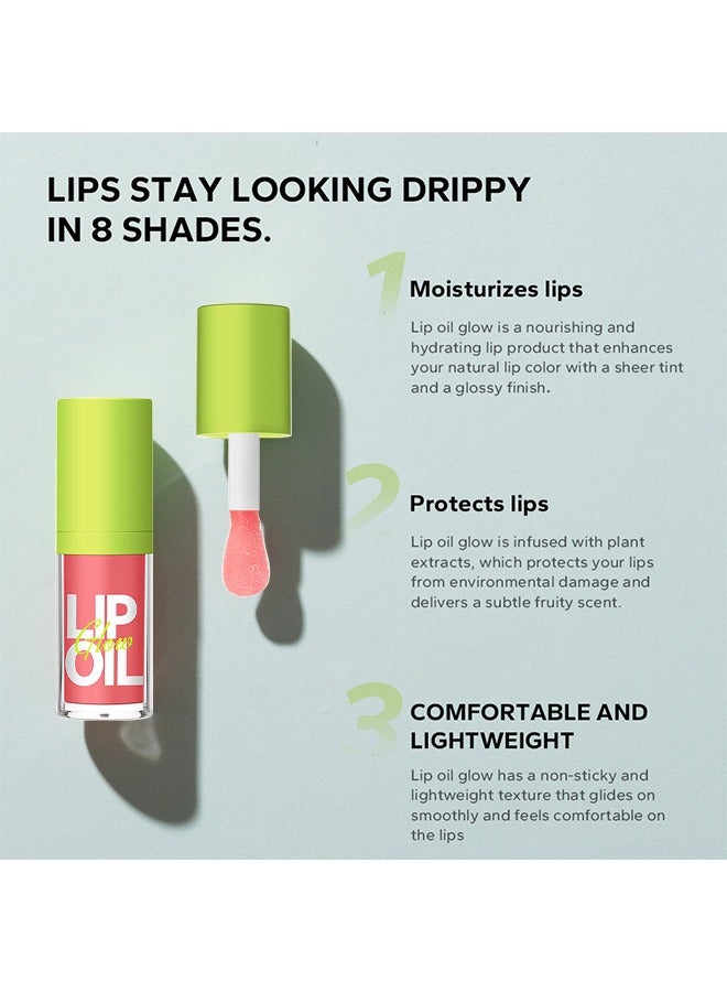 JOVIALITY Big Brush Head Lip Oil, Ultra-Hydrating & Nourishing, Smooth Glossy Finish Lip Glow Oil, Shiny and Vegan Tinted Lip Gloss, Non-Sticky Formula(PINK) - Image 3