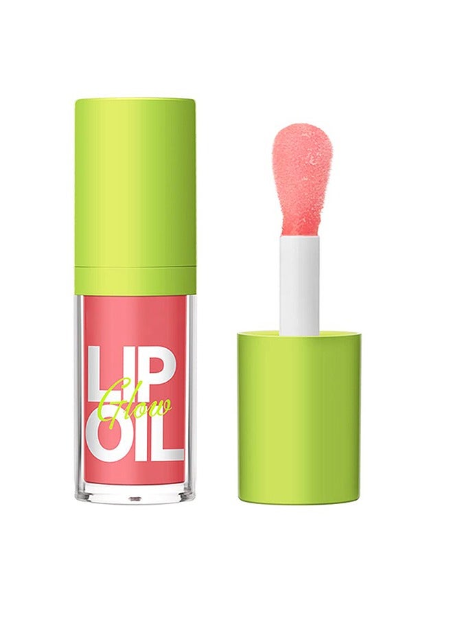 JOVIALITY Big Brush Head Lip Oil, Ultra-Hydrating & Nourishing, Smooth Glossy Finish Lip Glow Oil, Shiny and Vegan Tinted Lip Gloss, Non-Sticky Formula(PINK) - Image 1