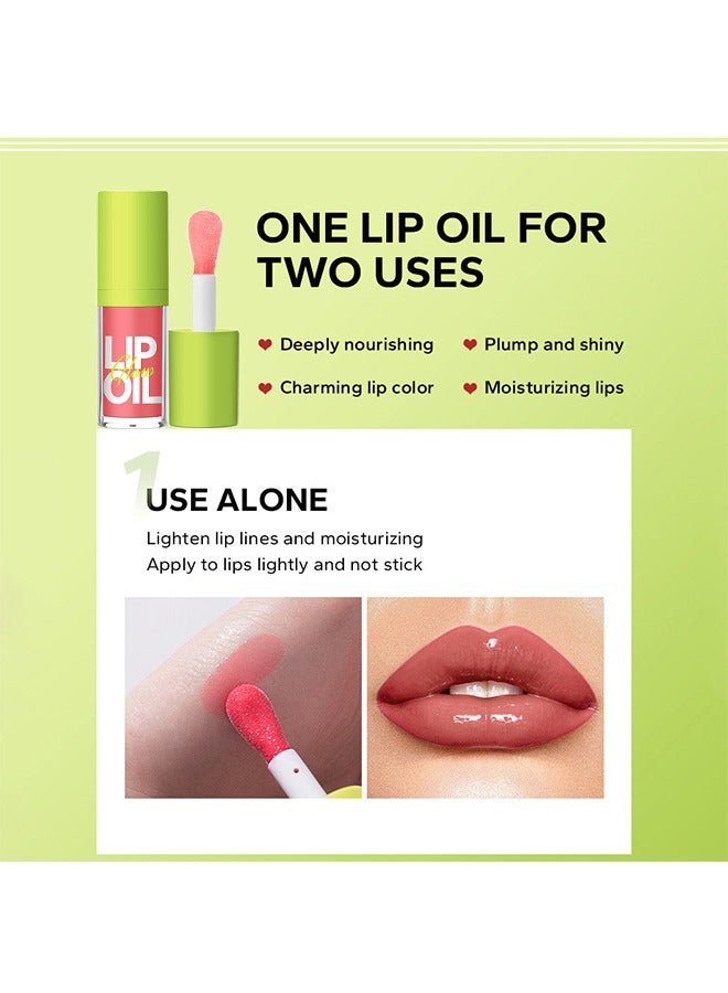 JOVIALITY Big Brush Head Lip Oil, Ultra-Hydrating & Nourishing, Smooth Glossy Finish Lip Glow Oil, Shiny and Vegan Tinted Lip Gloss, Non-Sticky Formula(PINK) - Image 4