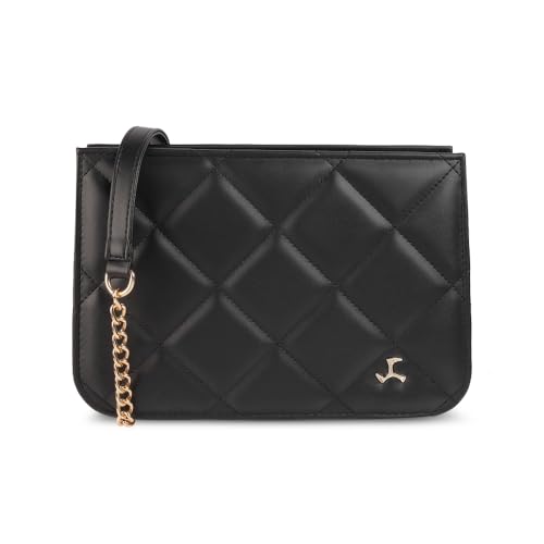 Mochi Women's Black Fashionable Faux Leather Sling Bag (66-363) - Image 1
