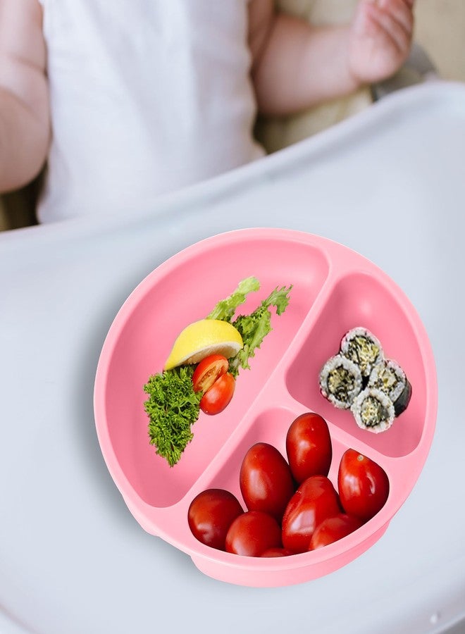 TONY STARK Baby Suction Plates for Baby Feeding with 4 Strong Suction Cups, Silicone Toddler Plates with Deep Divided for Kids to Feed Themselves, Dish Washer & Micro-Wave Oven Safe (Pink) - Image 4