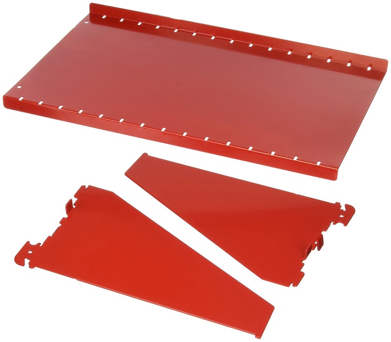 Wall Control Shelf 9in Deep Pegboard Shelf Assembly Pegboard and Slotted Tool Board Red