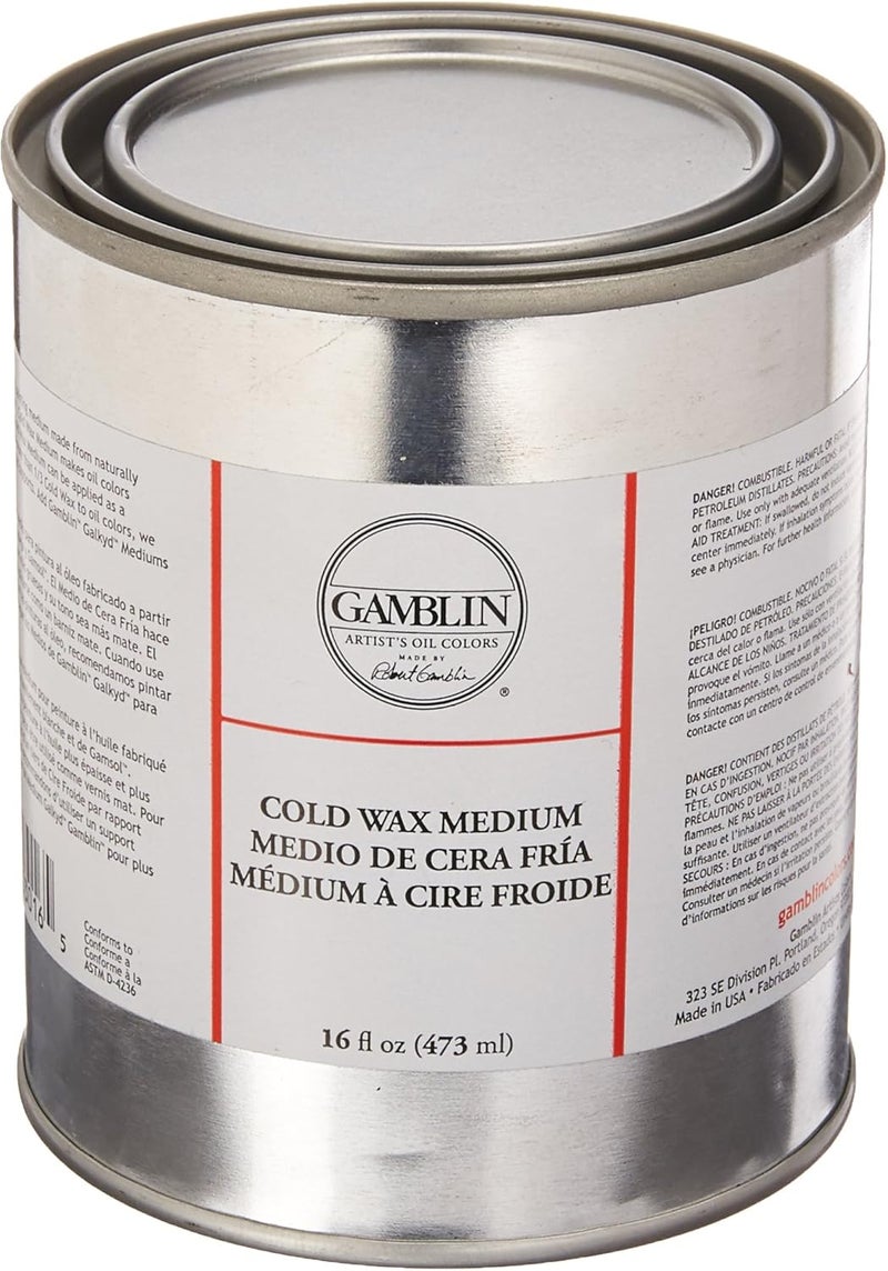 Gamblin Cold Wax Medium - 16 oz Artist's Oil Color Enhancer