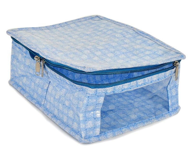 Kuber Industries Heart Home Check Design Laminated PVC Undergarments Organizer Bag With 2 Compartments & Tranasparent Window- Pack of 2 (Blue)-HS_38_HEARTH21268 - Image 4