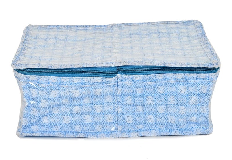 Kuber Industries Heart Home Check Design Laminated PVC Undergarments Organizer Bag With 2 Compartments & Tranasparent Window- Pack of 2 (Blue)-HS_38_HEARTH21268 - Image 5