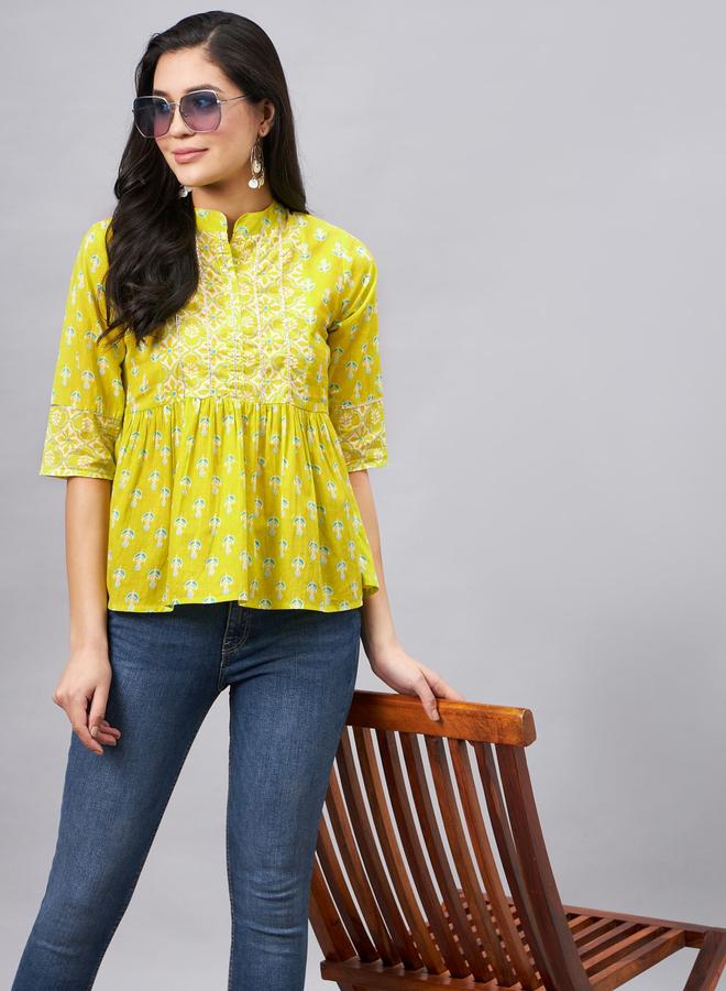 WineRed بلوزة مطبوعة بأكمام ثلاثة أرباع - Image 1