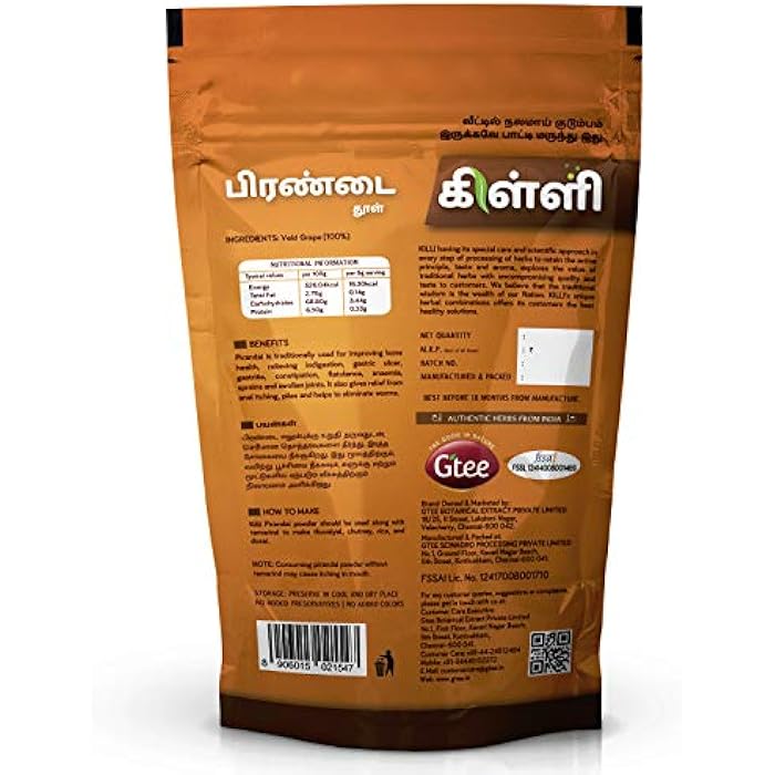 KILLI Pirandai | Hadjod | Veld Grape | Cissus quadrangularis | Nalleru Powder, 100g - Image 3