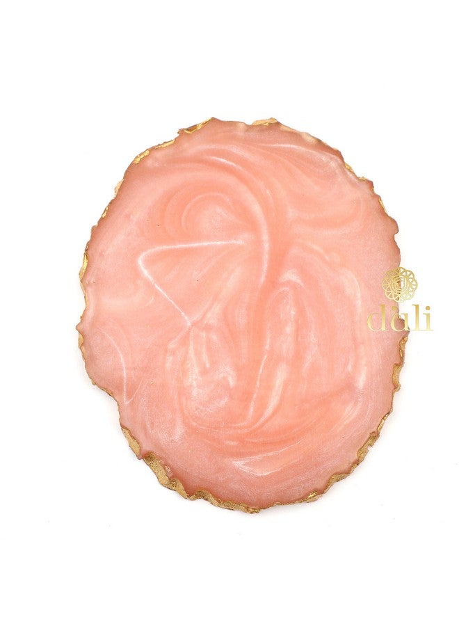 DULI Set of 6 Premium Resin Coasters Tea,Coffee Coasters (10 * 8 cm) (Baby Pink) - Image 4