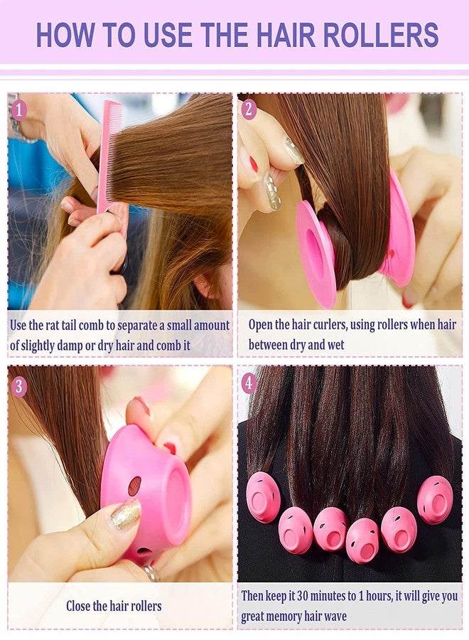 ZTOCOZ 10 Pcs Pink Magic Silicone Hair Rollers Heatless Curling Rod Headband Include 5pcs Large Overnight Hair Curlers & 5pcs Small Curlers for Women Girls Long and Short Hair(Hair Rollers) - Image 5