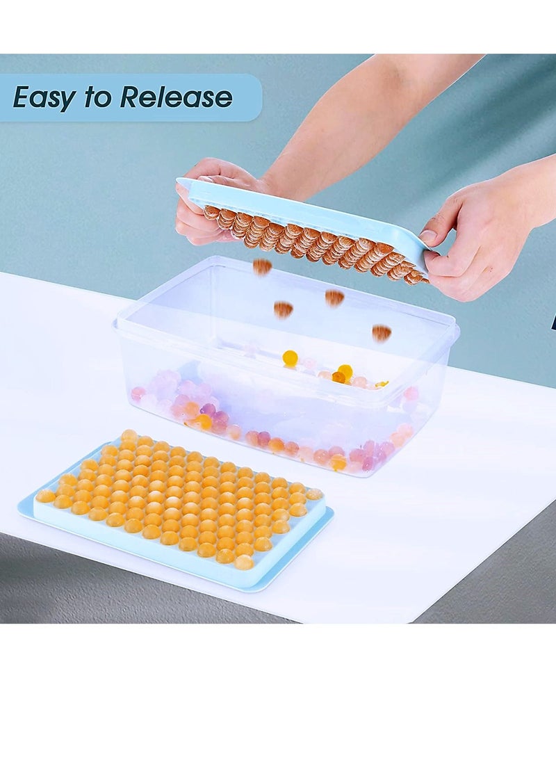 Kaykya - 104x4 Pieces Ice Cube Trays With Lid And Ice Box Mini Ice Cube Tray Sky Blue For Chilled Drinks Coffee Juice - Image 1