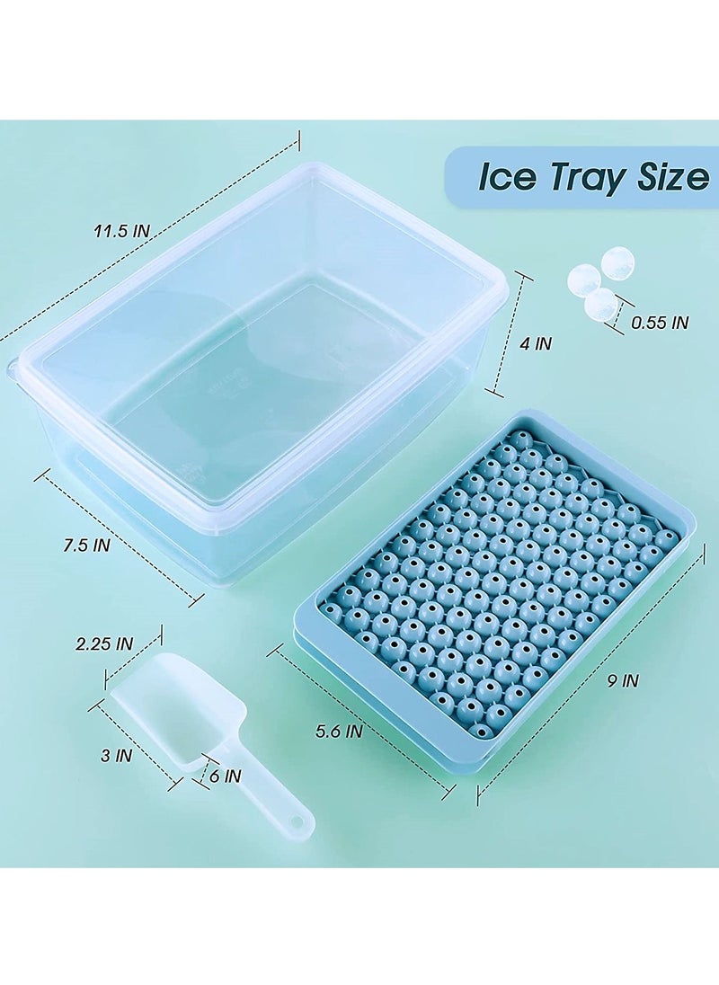 Kaykya - 104x4 Pieces Ice Cube Trays With Lid And Ice Box Mini Ice Cube Tray Sky Blue For Chilled Drinks Coffee Juice - Image 1