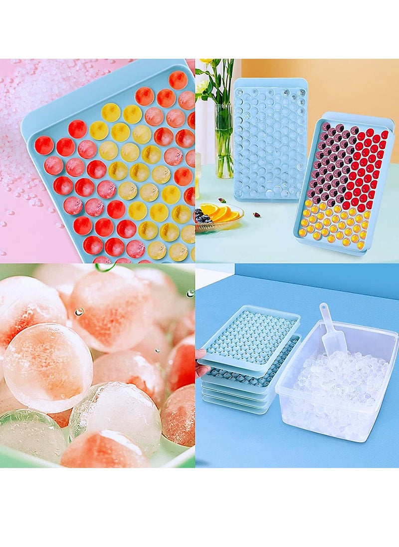 Kaykya - 104x4 Pieces Ice Cube Trays With Lid And Ice Box Mini Ice Cube Tray Sky Blue For Chilled Drinks Coffee Juice - Image 1