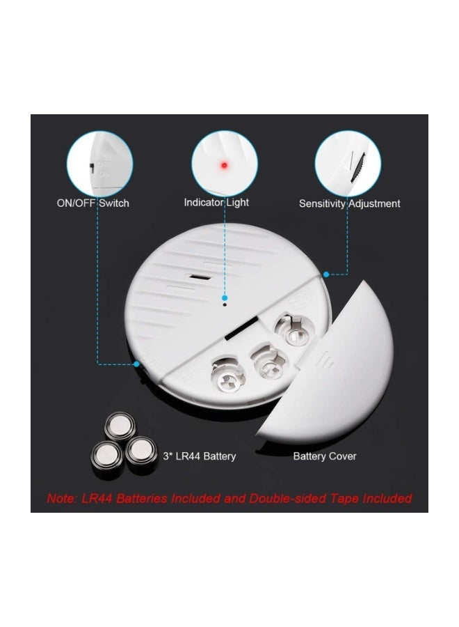wsdcam Door and Window Alarm Home Hotel Burglar Alarm Sensor Slim Vibration Sensor Alarm 6PCS - Image 5