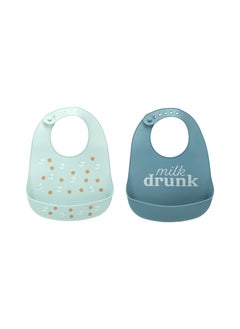 pearhead Silicone Bib Set of 2, Your little one is growing up and ready to start eating like a big kid  - Image 1