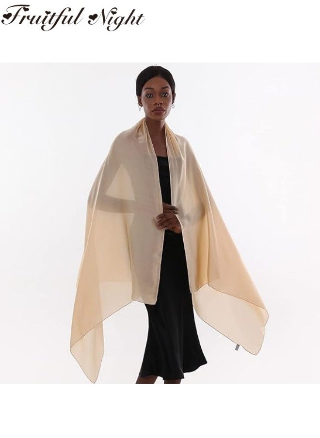 Fruitful Night - Womens Scarf Shawls and Wraps for Evening Dresses Like Chiffon Silk Scarf for Bridal Wedding - Image 1