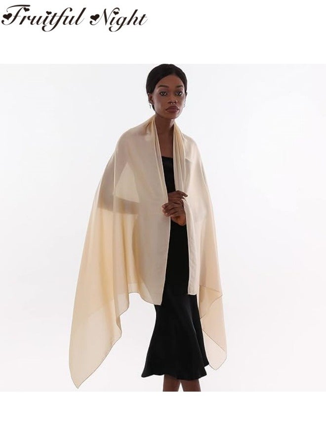 Fruitful Night - Womens Scarf Shawls and Wraps for Evening Dresses Like Chiffon Silk Scarf for Bridal Wedding - Image 1