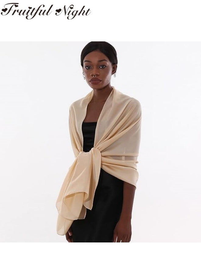 Fruitful Night - Womens Scarf Shawls and Wraps for Evening Dresses Like Chiffon Silk Scarf for Bridal Wedding - Image 1
