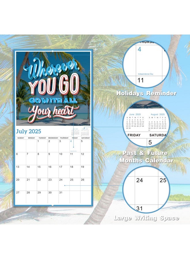 BooQool 2025 Wall Calendar - 12 Months Motivational Calendar 2025, Jan - Dec 2025, 2025 Wall Calendar 12" X 24" (Open), Thick Glossy Paper, Hanging Holes, Large Blocks, Perfect Organizer - Motivational - Image 4