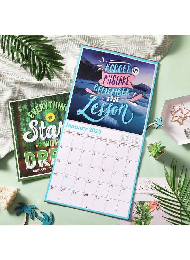 BooQool 2025 Wall Calendar - 12 Months Motivational Calendar 2025, Jan - Dec 2025, 2025 Wall Calendar 12" X 24" (Open), Thick Glossy Paper, Hanging Holes, Large Blocks, Perfect Organizer - Motivational - Image 2