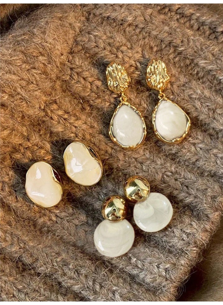 Shein 3-Pair Elegant Earrings Set – High-End Versatile Jewelry for Daily Wear, Party & Wedding - Image 2