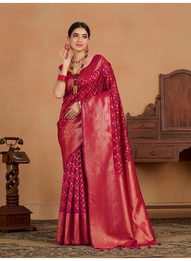 MIMOSA MIMOSA Women's Woven Design Kanjivaram Style Art Silk Saree With Blouse Piece : Ssa0000908Rn - Pink - Image 2