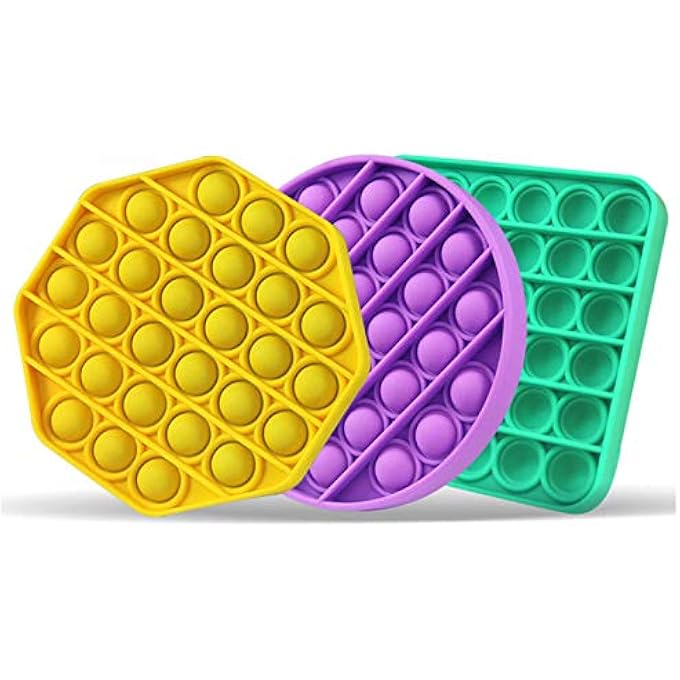 DODO Push pop pop Bubble Sensory Fidget Toy,Autism Special Needs Stress Reliever Silicone Stress Reliever Toy,Squeeze Sensory Toy (3PCS-ABC) - Image 1
