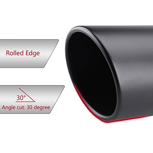 LCGP 2.5 Inch Inlet Exhaust Tip, 2.5" Inlet x 4" Outlet x 18" Overall Length Weld On Universal Stainless Steel Black Diesel Exhaust Tailpipe 2 Pcs - Image 5