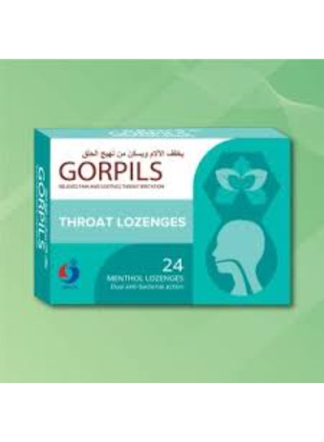 GORPILS THROAT LOZENGES MENTHOL 24'S