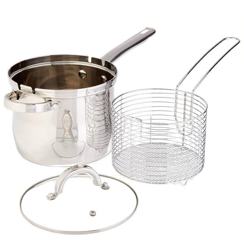 Oster 91537.03 Sangerfield 3.65 Quart 3 Piece Stainless Steel Deep Fryer Set Cookware - Image 2