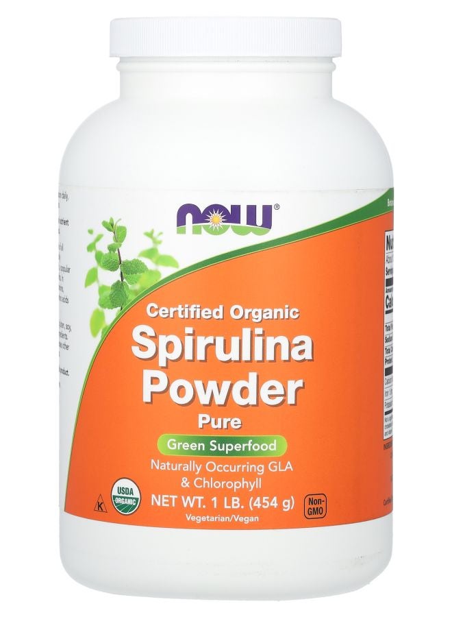 now Certified Organic Spirulina Powder 1 lb (454 g)