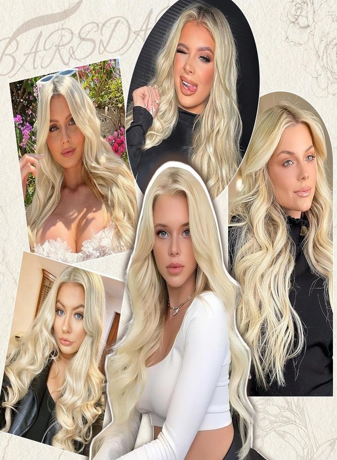 BARSDAR Long Wavy Platinum Blonde Wig - Long Wavy Middle Part Platinum Blonde Wig for Women - 26 Inch Natural Looking Thick Soft Synthetic Daenerys Wigs Daily Party Cosplay Halloween Costume - Image 4