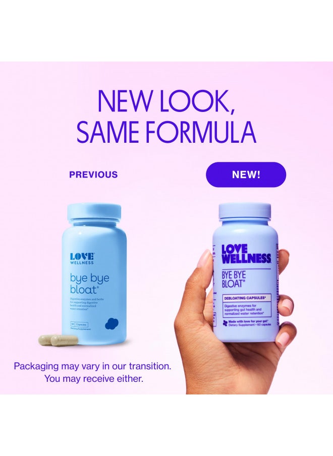 Love Wellness - Love Wellness Bye Bye Bloat, Digestive Enzymes Supplement - Bloating Relief for Women - Helps Reduce Water Retention, Gas Relief & Overall Digestive Health - with Fenugreek & Dandelion - Image 1