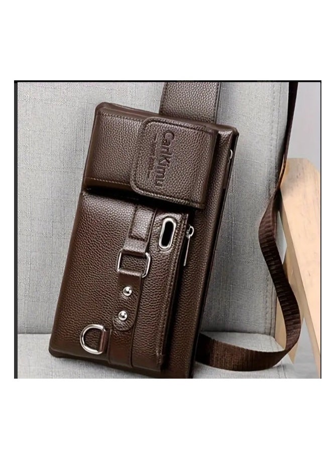 Generic - A Cross-Body Bag made of High-Quality Leather With 3 Main Pockets, large, medium and small, 24 x 13 Cm, For Going out, on Trips and Travel - Image 1