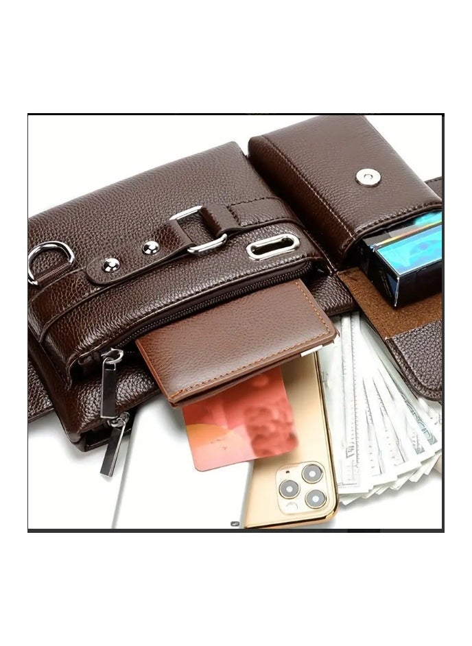 Generic - A Cross-Body Bag made of High-Quality Leather With 3 Main Pockets, large, medium and small, 24 x 13 Cm, For Going out, on Trips and Travel - Image 1