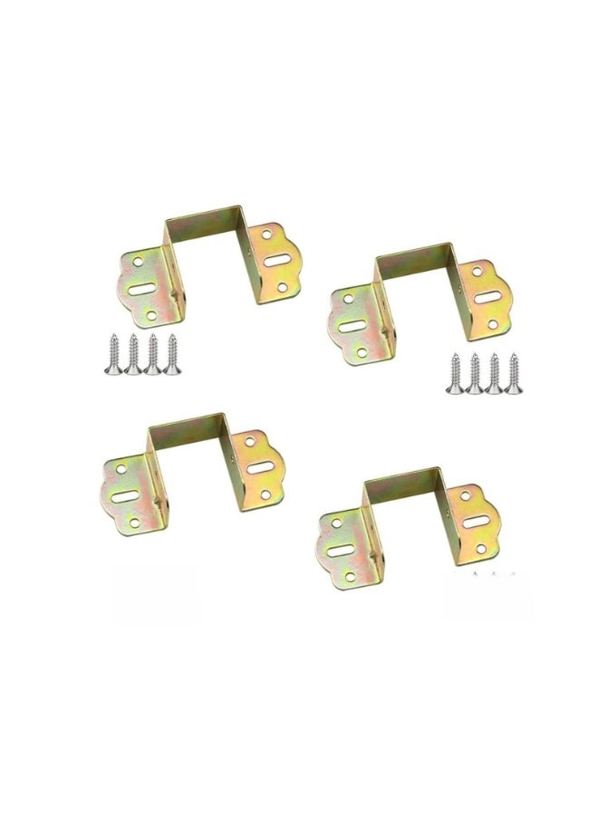 4PCS Bed Rail Fittings, Bed Hinge, 1.6 Inch Bed Frame Hardware, Bed Rail Brackets for Connecting to Wood, Headboards and Foot-Boards Included Screws - Image 1