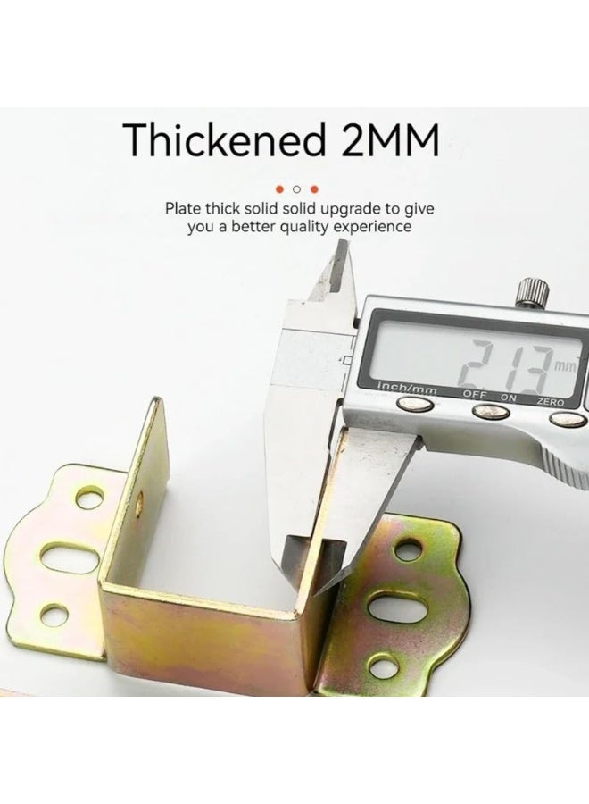 4PCS Bed Rail Fittings, Bed Hinge, 1.6 Inch Bed Frame Hardware, Bed Rail Brackets for Connecting to Wood, Headboards and Foot-Boards Included Screws - Image 2