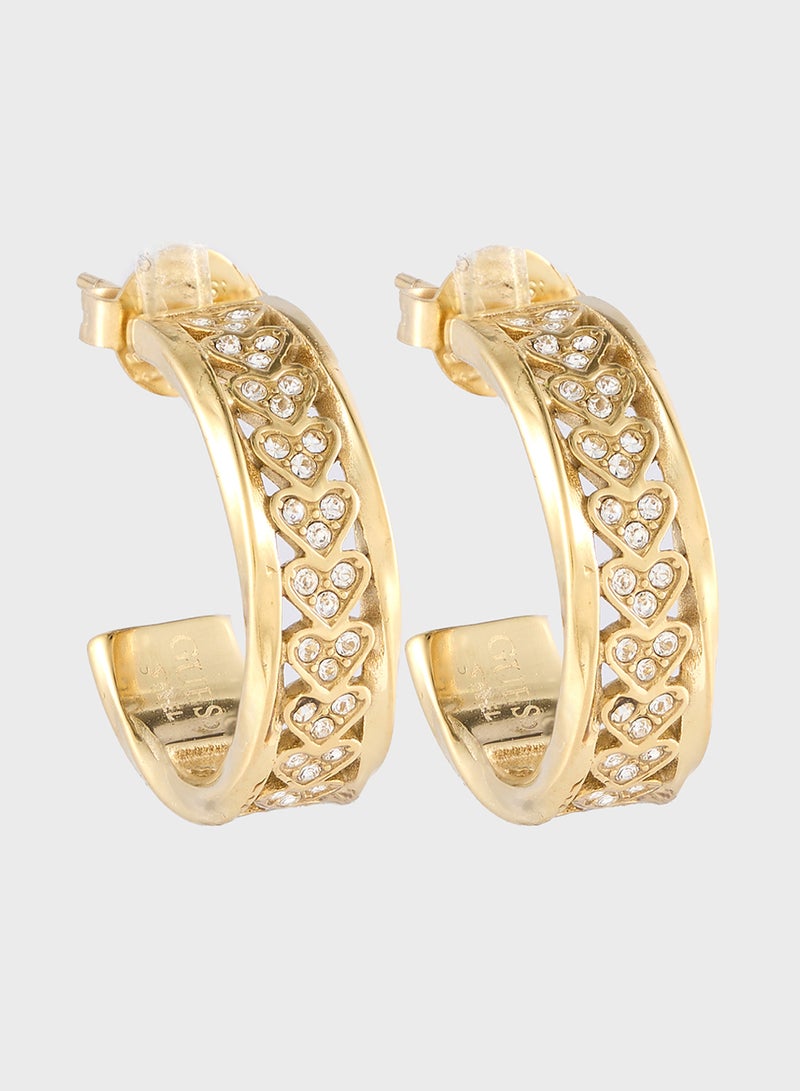 GUESS Heart Mini Hoop Earrings - Image 1