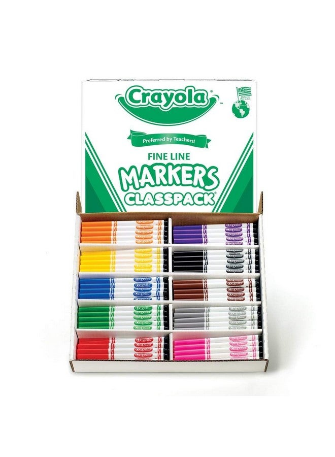 Crayola Nonwashable Classpack Markers Fine Point Ten Assorted Colors 200/Box - Image 1