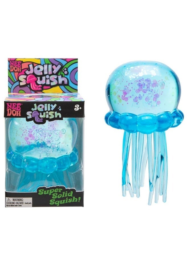 NeeDoh Jelly Squish Glitter Jellyfish Stress Relief Squishy Toy, Soft TPR Squeeze Fidget Toy for Anxiety Relief, Portable Sensory Toy for Kids & Adults - Image 1