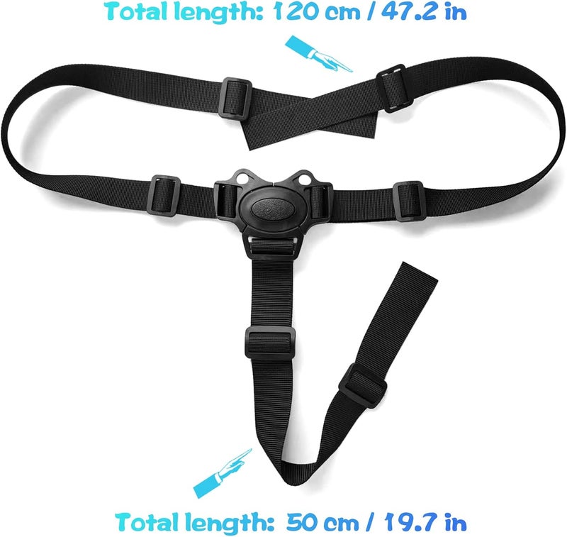 RUSUO Estand Silermaer Belt,Baby Safety Belt Adjustable 3 Point Harness Baby High Chair Straps Seat Belts for Child Kid Stroller High Chair - Image 2