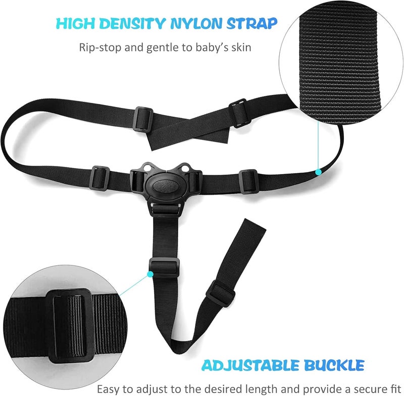 RUSUO Estand Silermaer Belt,Baby Safety Belt Adjustable 3 Point Harness Baby High Chair Straps Seat Belts for Child Kid Stroller High Chair - Image 4