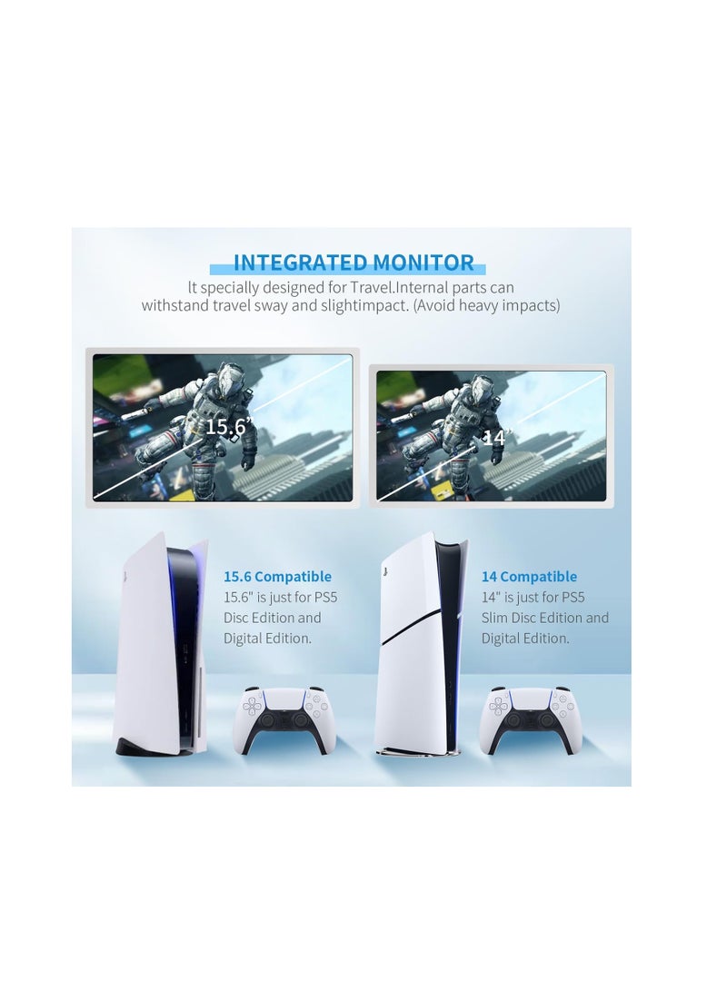 G-STORY G-STORY 14" Inch IPS 4k 60Hz Portable Monitor Gaming Display Integrated with PS5 Slim(not Included) 3840×2160 with 2 HDMI Ports,FreeSync,Built-in 2 of Multimedia Stereo Speaker  - Image 3