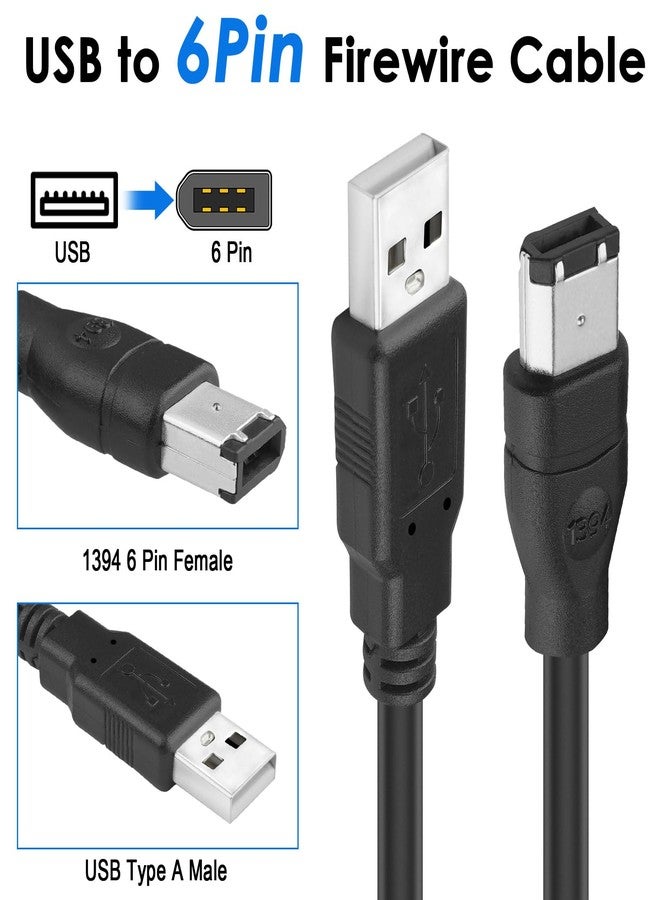 Herfair Firewire to USB Adapter Cable 6-Pin IEEE 1394 Male to USB 2.0 Male Converter Firewire 400 1394-a to USB A Connector Cord for Printer Scanner Hard Disk (Not Compatible with Sound Card) - Image 2