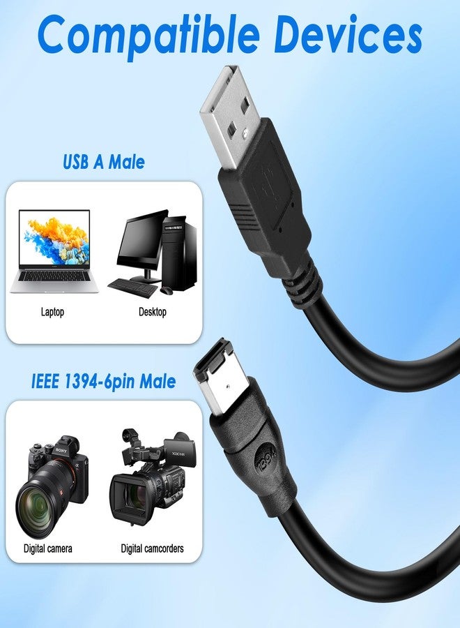 Herfair Firewire to USB Adapter Cable 6-Pin IEEE 1394 Male to USB 2.0 Male Converter Firewire 400 1394-a to USB A Connector Cord for Printer Scanner Hard Disk (Not Compatible with Sound Card) - Image 3