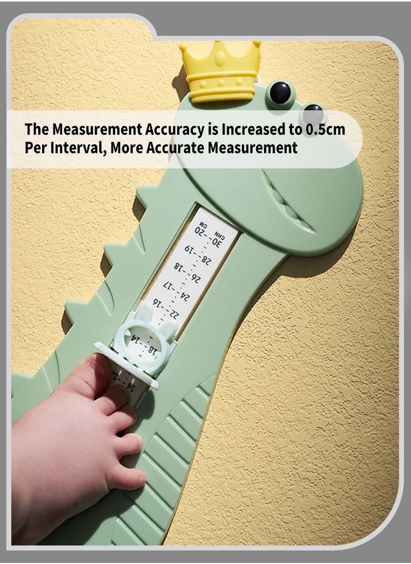 Moovant 2PCS Baby Foot Measuring & Height Ruler, Shoe Measuring Devices, 3D Smart Wall Sticker Height Measurement with Music, Adjustable Feet Measuring Ruler for Baby Toddlers, Green Dinosaur  - Image 3