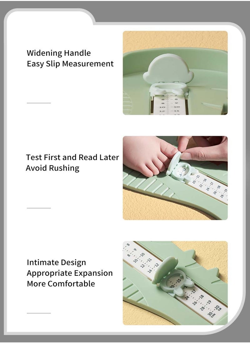 Moovant 2PCS Baby Foot Measuring & Height Ruler, Shoe Measuring Devices, 3D Smart Wall Sticker Height Measurement with Music, Adjustable Feet Measuring Ruler for Baby Toddlers, Green Dinosaur  - Image 5