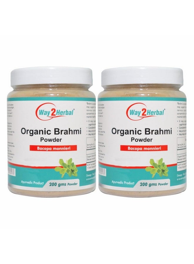 Way2Herbal Organic Brahmi Powder | Bacopa Monnieri (200 Gram Pack of 2) - Image 1