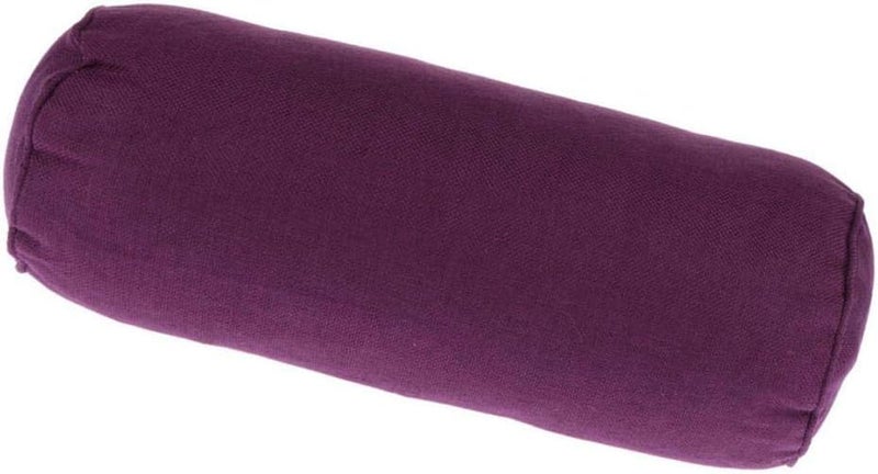 klarako Full Round Bolster Pillow Cushion for Massage Table  Linen Yoga Bolster, 15.7inch Long & 5.9 Dia.  Purple - Image 4