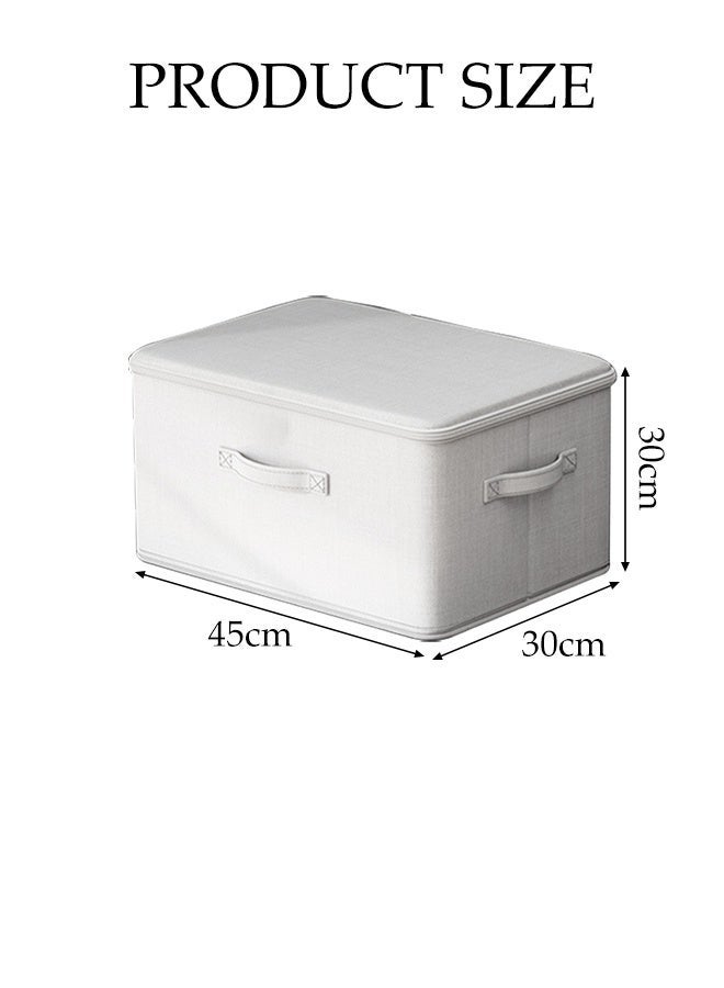 DUNISO 2 Pcs Linen Storage Bins, Closet Organizers and Storage, Foldable Large Storage Closet Baskets for Organizing Clothing, Toys, Books, Shelves - Image 2