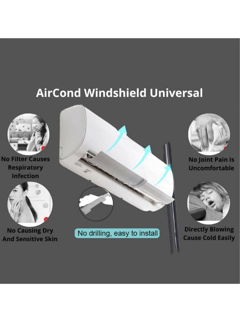 Air Conditioner Deflector Air Conditioning Wind Shield, Split Ac Adjustable Flow Deflector Preventing Ac From Blowing Directly, For Home Office Retractable Ac Windshield - Image 4